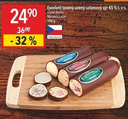 Sýr tavený uzený Excelent 45% Moravia