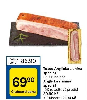 Anglická slanina speciál Tesco