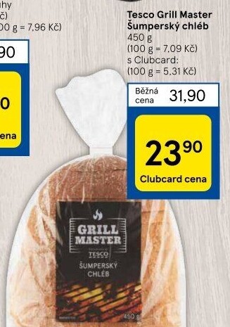 Chléb Šumperský Grill Master Tesco