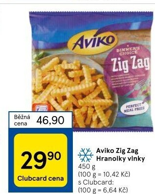 Hranolky vlnky mražené Zig Zag Aviko