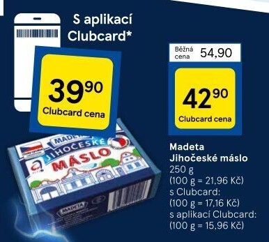 Máslo Jihočeské Madeta