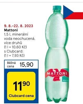Přírodní voda Mattoni