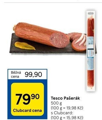 Salám Pašerák Tesco