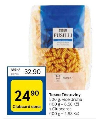 Těstoviny Tesco