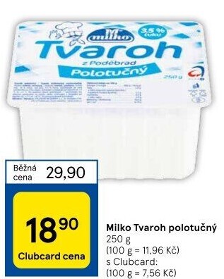 Tvaroh polotučný z Poděbrad Milko