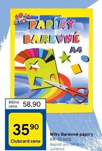 Barevné papíry A4 Wiky