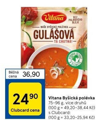 Instantní polévky Naše byšická polévka Vitana