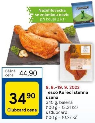 Kuřecí stehna uzená Tesco