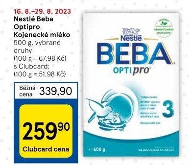 Mléčná výživa Beba Optipro Nestlé