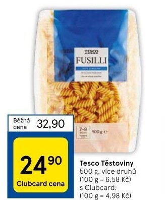 Těstoviny Tesco