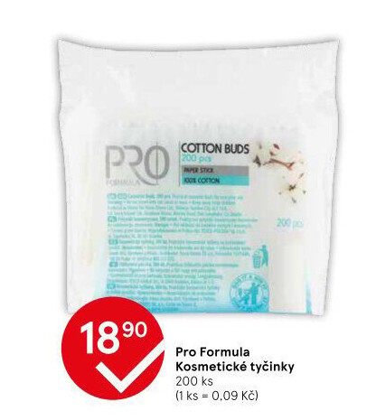 Tyčinky vatové Pro Formula Tesco