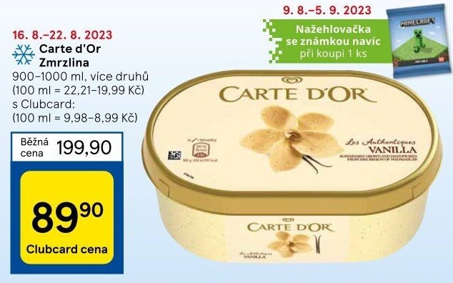Zmrzlina ve vaničce Carte D'