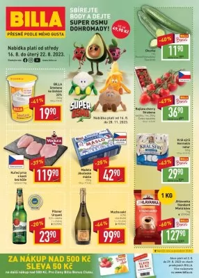 akční leták BILLA 16.8.2023-22.8.2023