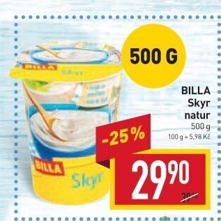 Dezert zakysaný bílý Skyr Billa
