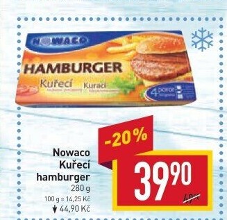 Hamburger kuřecí mražený Nowaco