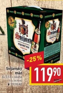 Pivo světlý ležák 11° Svijanský Máz Svijany