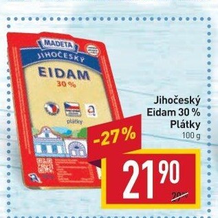 Sýr Eidam Jihočeský 30% Madeta