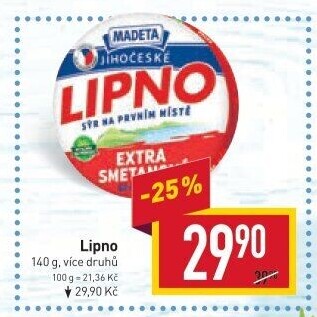 Tavený sýr Jihočeské Lipno Madeta