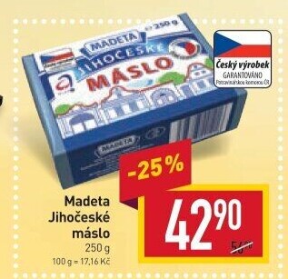 Máslo Jihočeské Madeta
