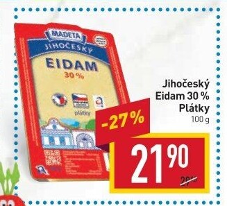 Sýr Eidam Jihočeský 30% Madeta
