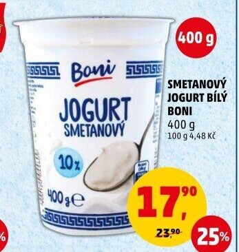 Bílý jogurt smetanový Boni