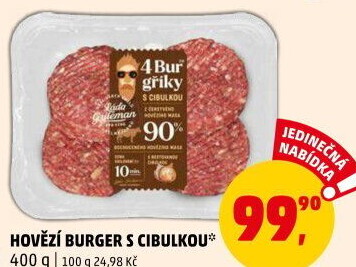 Hovězí burger s cibulkou Láďa Grileman Kostelecké uzeniny