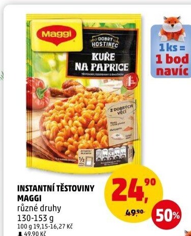 Jídla instantní s těstovinami Maggi