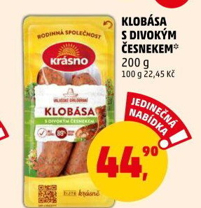 Klobása s divokým česnekem Krásno