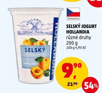 Ochucený jogurt selský Hollandia