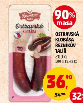 Ostravská klobása Řezníkův talíř