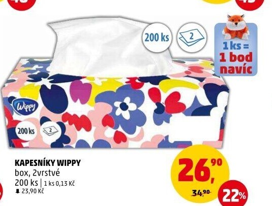 Papírové kapesníčky 2vrstvé Wippy - box