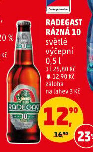 Pivo světlé výčepní Rázná 10° Radegast