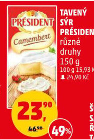 Tavené sýry Président