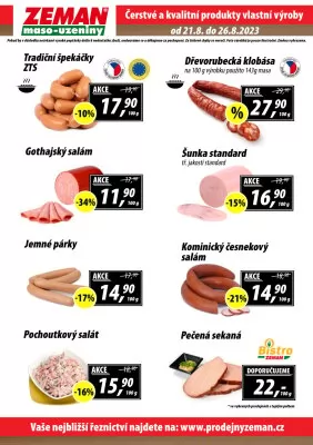 akční leták ZEMAN maso - uzeniny 21.8.2023-26.8.2023