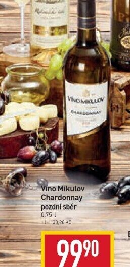Víno Chardonnay Víno Mikulov - pozdní sběr