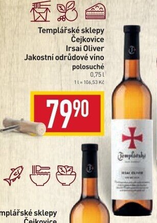 Víno Irsai Oliver Templářské sklepy Čejkovice