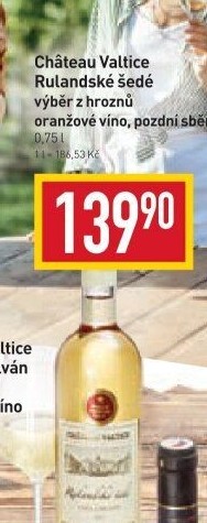 Víno Rulandské šedé Oranžové víno Chateau Valtice - výběr z hroznů