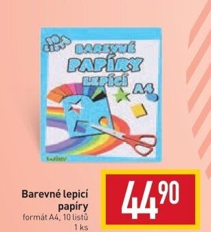 Barevné papíry samolepící A4 Wiky