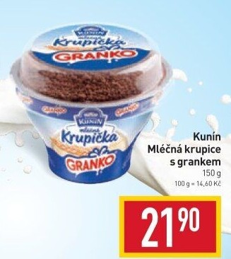 Mléčná krupice Mlékárna Kunín