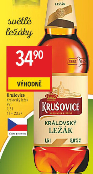 Pivo světlé Královský ležák 12° Krušovice