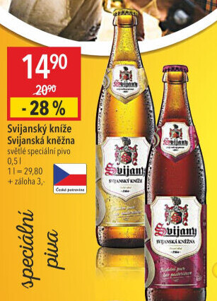 Pivo světlé speciální 13° Svijanský kníže Svijany