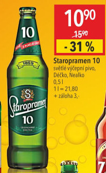 Pivo světlé výčepní 10° Staropramen