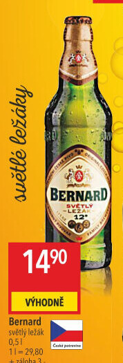 Pivo světlý ležák 12° Bernard