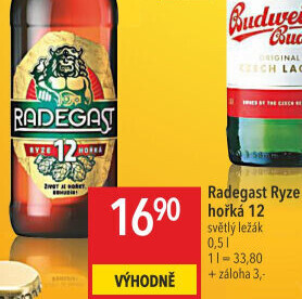 Pivo světlý ležák 12° Ryze hořká Radegast
