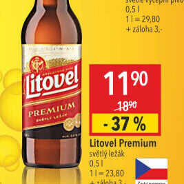 Pivo světlý ležák Premium Litovel