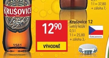 Pivo světlé Královský ležák 12° Krušovice