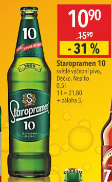 Pivo světlé výčepní 10° Staropramen