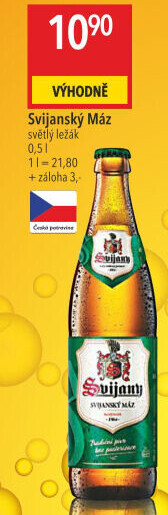 Pivo světlý ležák 11° Svijanský Máz Svijany