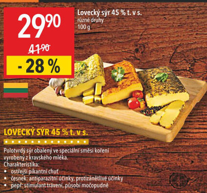 Sýr lovecký 45%