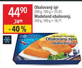 Sýr obalovaný mražený Nowaco